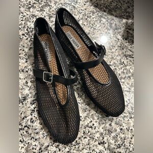 Steve Madden Black Mesh Flats